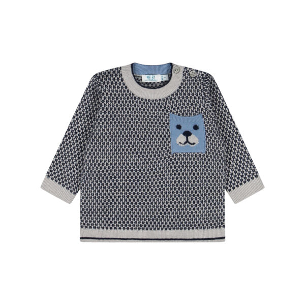 Il Gatto e la Volpe | Negozio Abbigliamento Bambini Angera | Boboli Neonato 0-18m | Stagione 2022/23 | Maglione orsetto neonato