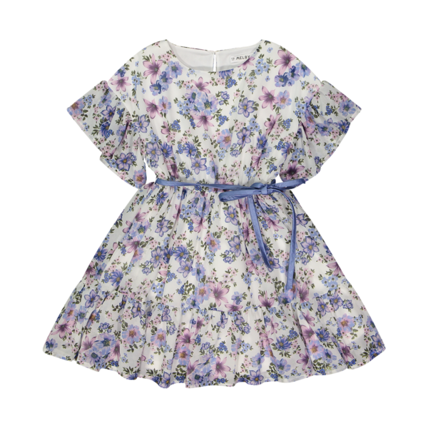 Il Gatto e la Volpe | Negozio Abbigliamento Bambini Angera | Melby Bambina 3-6a | Stagione 2022/23 | Vestito fiori chiffon 1