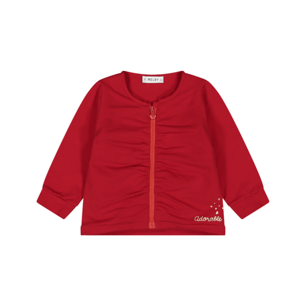 Il Gatto e la Volpe | Negozio Abbigliamento Bambini Angera | Melby Neonata 1-24m | Stagione 2022/23 | Felpa zip rossa