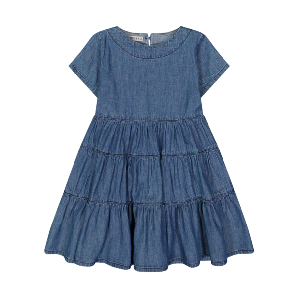 Il Gatto e la Volpe | Negozio Abbigliamento Bambini Angera | Melby Bambina 3-6a | Stagione 2022/23 | Abito Chambray bambina