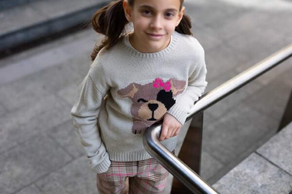 Il Gatto e la Volpe | Negozio Abbigliamento Bambini Angera | Boboli Bambina 2-6 anni| Stagione 2023/24 | Maglione cucciolo