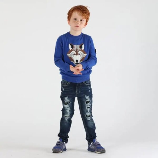 Il Gatto e la Volpe | Negozio Abbigliamento Bambini Angera | Boboli Bambino 2-6 anni| Stagione 2023/24 | Maglione lupo 2