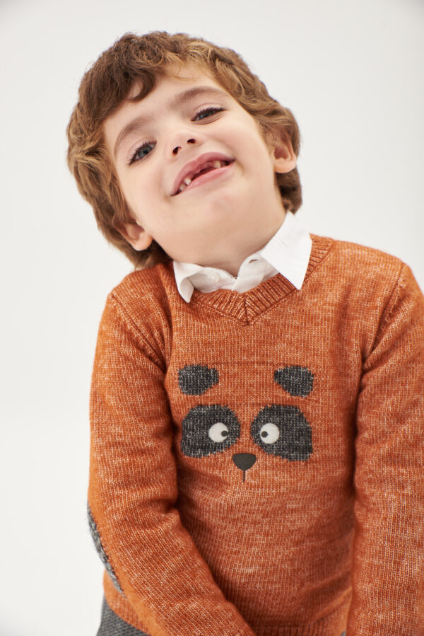 Il Gatto e la Volpe | Negozio Abbigliamento Bambini Angera | Boboli Bambino 2-6 anni | Stagione 2023/24 | Maglione mattone